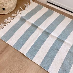 Blue Striped Area Rug